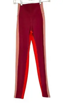 Beach Riot Colorblock Rib Leggings Size XS Merlot Red High Waist Ankle Slim NWT