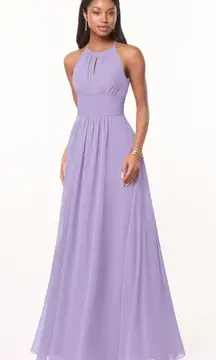 Azazie “Bonnie” Halter Bridesmaid Dress in Lilac Size 14-See measurement pic