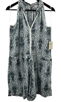 Go‎ Coco Lightweight Blue Print Romper Size 1XL New