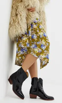 NEW IN BOX Free‎ People New Frontier Western Boot Black Patent Leather Size 40