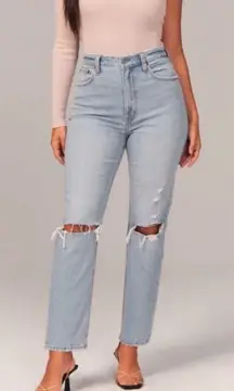 Abercrombie & Fitch Curve Love Ankle Straight Ultra High Rise Denim Jeans 25/0R