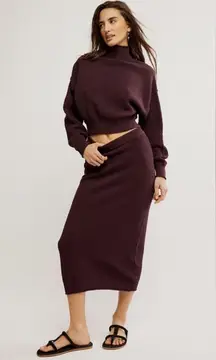 Free people Hailee Sweater Shirt/Skirt Set, Size Small,$128