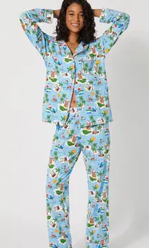 Bed Head PJ’s Surfin' Santa Long Sleeve Classic Stretch Jersey PJ Set XS