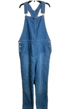 Gap  1969 SOFT denim slight pinstripe, stretch super comfy overalls-Large