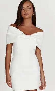 Meshki Gwyneth Dress Off-Shoulder Bow Mini Dress