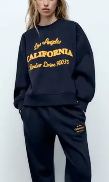 Zara California Rodeo Drive Embroidered Jogger Set