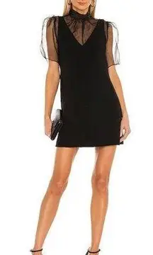 Cinq a Sept Sheer Overlay Mini Dress