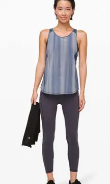 Lululemon  Sculpt Tank Brushed Spray Dye White Code Blue