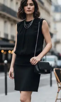 Sandro Black Blouson Open Back Dress Size EU 1 US 4