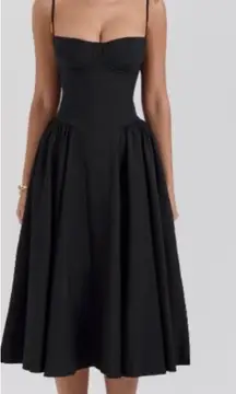 House of CB Samaria Black Corset Midi Dress NWOt size XS a-C