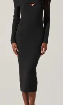 ASTR The Label Cut Out Off The Shoulder Sweater Dress Charcoal XL