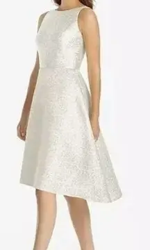 Dessy Collection Ivory Gold Bridesmaid Dress with pockets