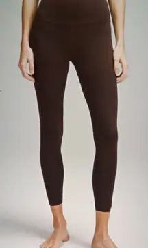 Lululemon High Rise Java Brown Nulu Leggings Running Gym Womens 6