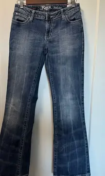 Wrangler‎ Rock 47 Bootcut Low Rise Fleur De Lis Embellished Jean WJX48CL 3/4x32