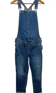 Gap Maternity Ankle Cropped Stretch Denim Jean Bib Overalls pants womens S new