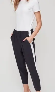 Aritzia‎ Babaton Dexter Pull on Tuxedo Trousers in black and white- size 4