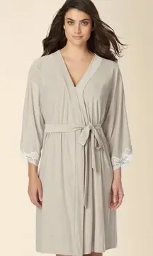 Soma Pearl lace heathered bliss taupe short robe 