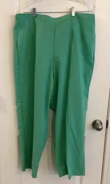 Alfred Dunner Women’s Pants Size 16 Green Elastic Waist Wide Leg Pull on $5