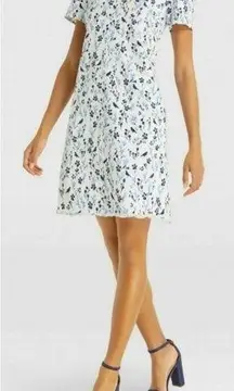 Draper James Denim Floral Bird Print Dress Size 2