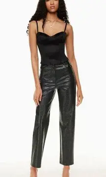 Aritzia Wilfred Melina Straight Leg Faux Leather Pants Size 0