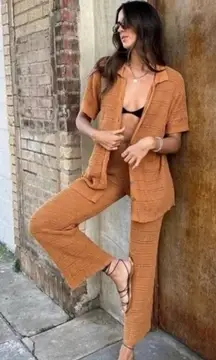 L*SPACE Crochet Woven Marbella Cover Up Cotton Pants