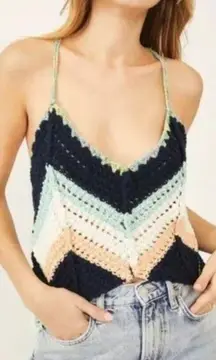 FREE PEOPLE Crochet Tank Size Small Swim Up Summer Breeze NWT Beach Travel