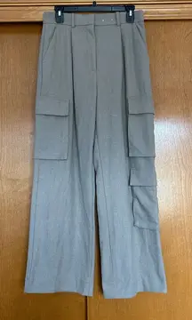 Abercrombie & Fitch Brushed Suiting Tailored Cargo Wide Leg Pants Size 28 6