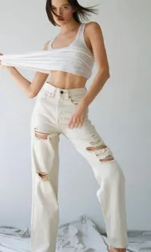 brand new urban outfitter jeans 24” beige 