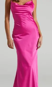 Lunaria Cowl Neck Maxi Dress Hot Pink