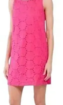 Sigrid Olsen Womens Boho Summer Embroidered Floral Eyelet Shift‎ Dress Size M