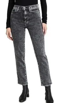 Women's High Waist Cropped Straight Jeans