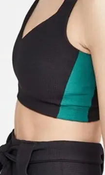 Years Of Ours Thermal Slope Contrast Sports Bra -Winter Green & Black Medium $77