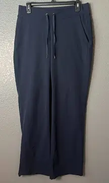 Athleta Womens Size 8 Black Wide Leg Drawstring Travel Lounge Pants