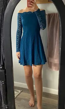 Blue Off The Shoulder Dress