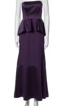 Vera Wang White Trumpet Royal Purple Floor Length Strapless Gown 2