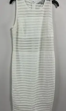 Womans Excellent Condition HYFVE Sleeveless Knee Length Pencil Dress Large White