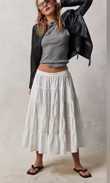 Free people ruffle tiered midi skirt