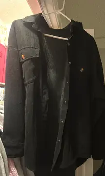 Black corduroy Shacket