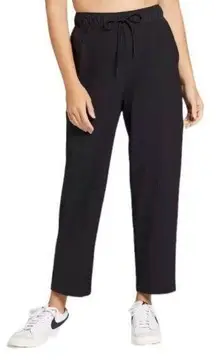 Calia Nyluxe Barrel Pant Pure Black Slim Ankle Drawstring Elastic Waistband M