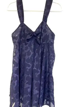 Victoria's Secret‎ Vintage Y2K Babydoll Dark Blue Chemises Top with Bow Size S