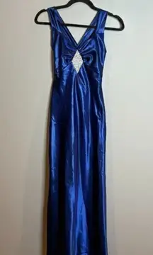 Gunne Sax Jessica McClintock Y2K vintage royal blue embellished dress