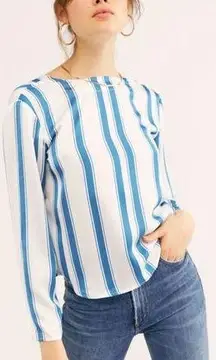 ONE TEASPOON Cocktail Stripe Backless Chloe Top Long Sleeve Womans Large NWT