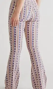NEW Free People‎ Penny Pull On Flare Jeans Stars And Stripes Print , 32