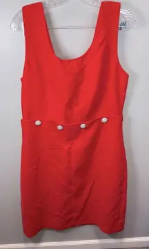 Tory Burch Red‎ Crystal-embellished Twill Dress Size 14