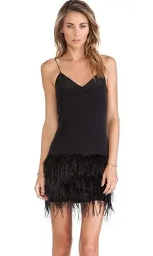 Saylor  Mia Silk, ostrich feather dress NWT