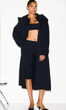 SKIMS NWT Boyfriend Fleece Trench Coat Onyx Size S Oversized