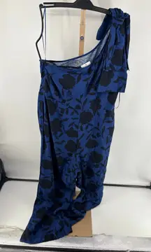 Kate Spade X Target Rose Navy Blue Black Floral Linen Blend Jumpsuit Size 17 NWT