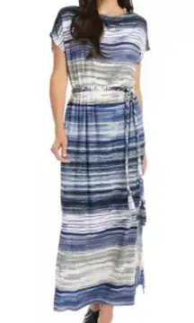 NWT Karen Kane Grecian maxi dress blue and white size medium