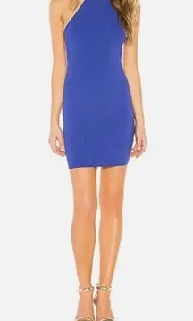 BY THE WAY Royal Blue Halter Body Con Mini Dress | small