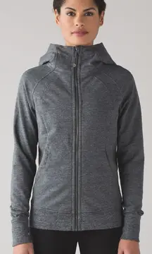 Lululemon Women’s Scuba Hoodie IV (Terry) Full Zip in Heathered Snow Slub Coal 6